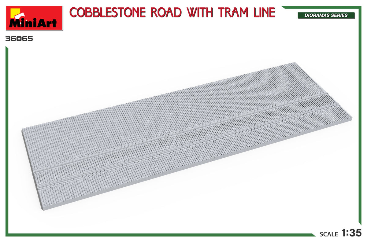 MiniArt 1/35 Military - Cobblestone Road w/ Tram Line (Injection) - 36065