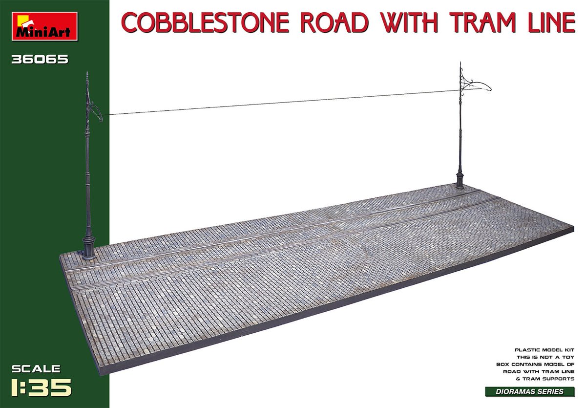 MiniArt Cobblestone Road w/ Tram Line (Injection) - 36065 box art