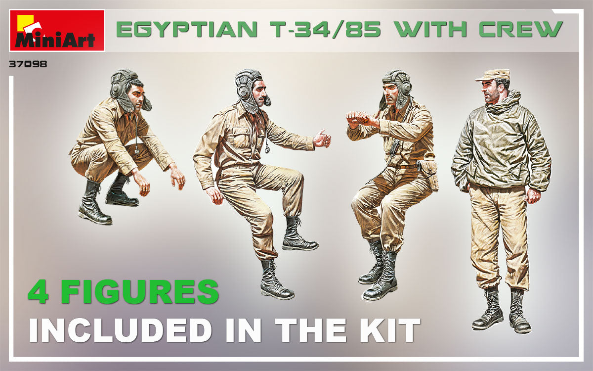 MiniArt 1/35 Military - Egyptian T-34/85 w/ Crew - 37098