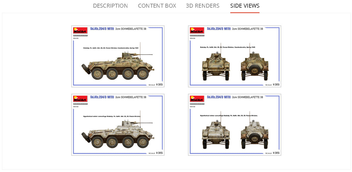 MiniArt 1/35 Military - Sd.Kfz.234/3 w/ 2cm Schwebelafette 38 - 35431