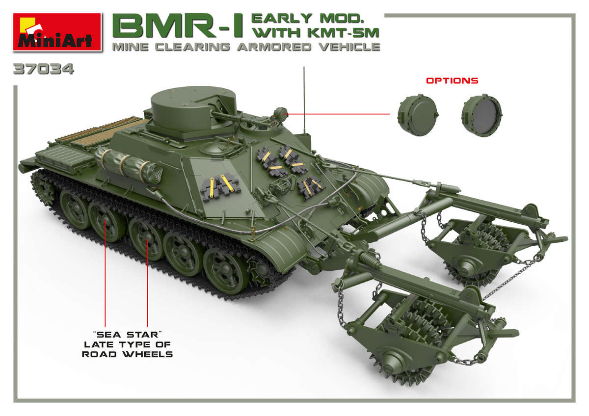 MiniArt 1/35 Military - BMR-1 Early Mod. with KMT-5M Roller - 37034