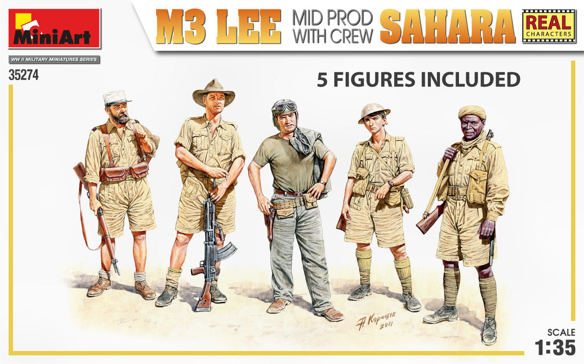 MiniArt 1/35 Military - M3 Lee Mid Prod. Sahara w/ Crew - 35274