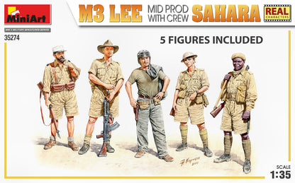 MiniArt 1/35 Military - M3 Lee Mid Prod. Sahara w/ Crew - 35274
