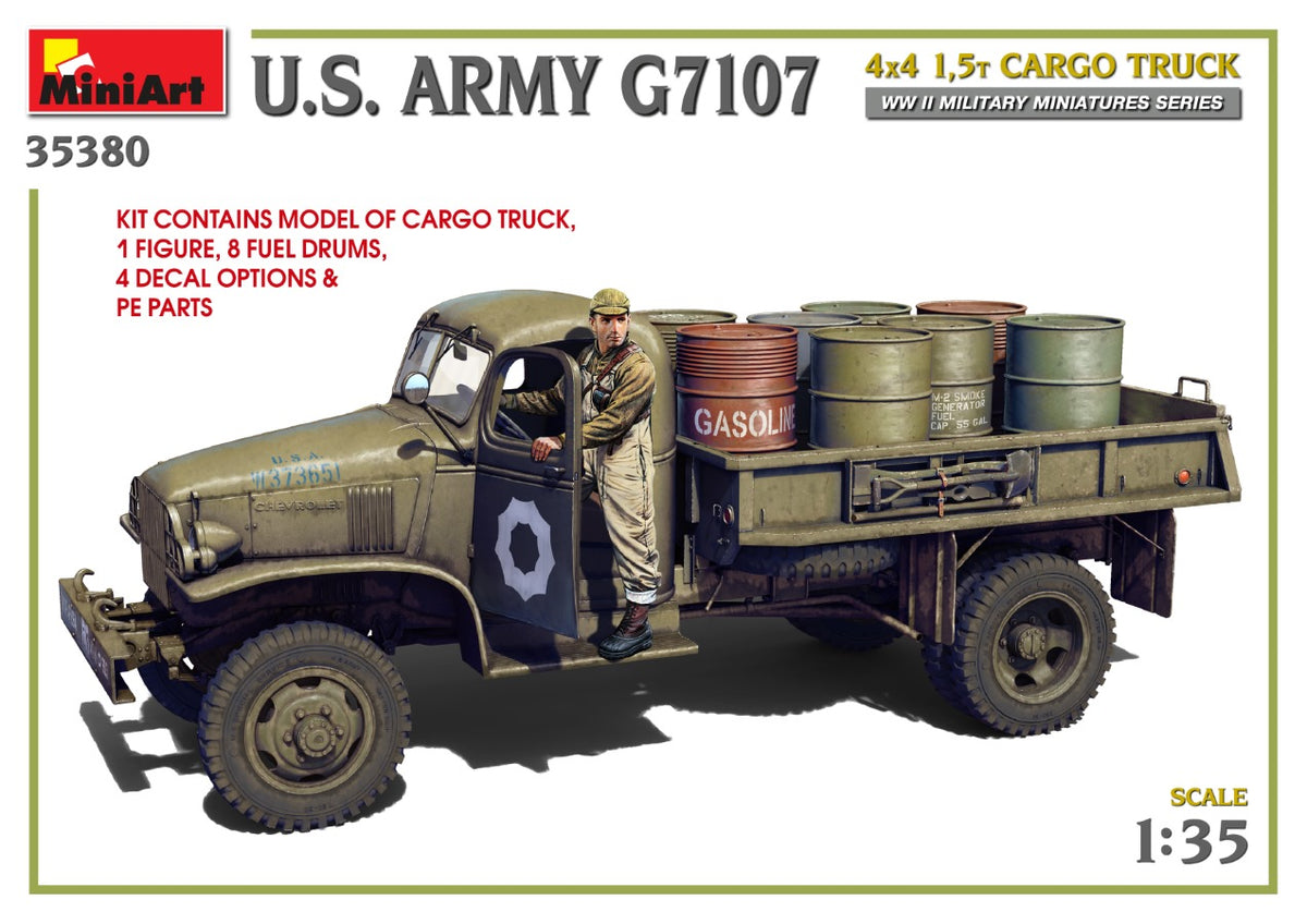 MiniArt 1/35 Military - U.S. ARMY G7107 4X4 1,5t CARGO TRUCK - 35380