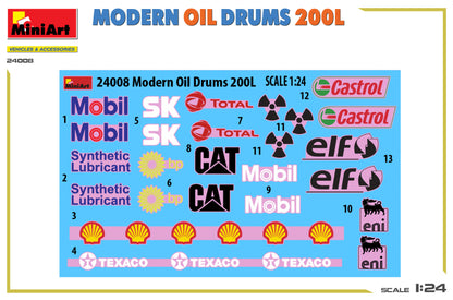 MiniArt 1/24 Accessories - Modern Oil Drums 200L - 24008