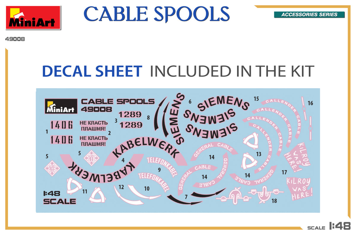 MiniArt 1/48 Accessories - Cable Spools - 49008