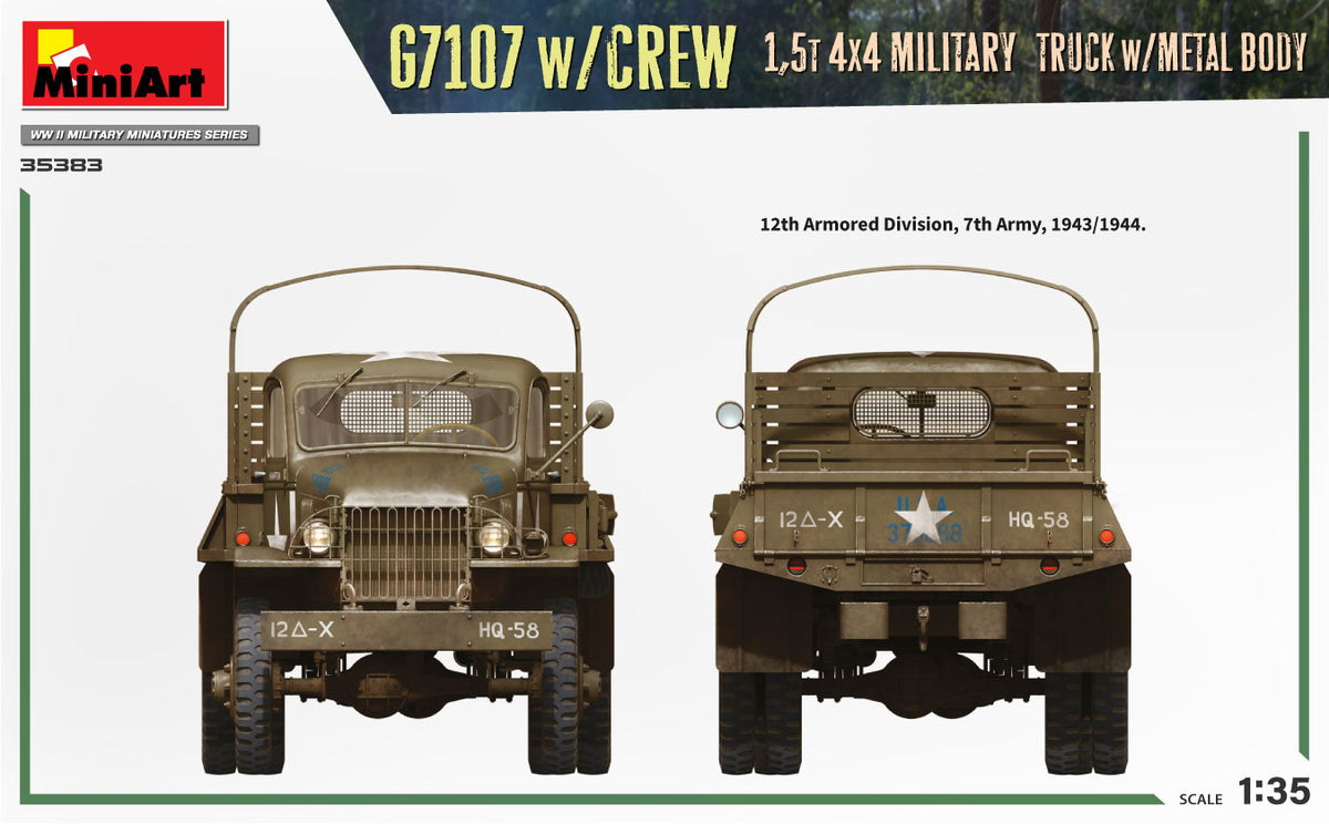 MiniArt 1/35 Military - G7107 w/Crew 4x4 Cargo Truck w/Metal Body - 35383