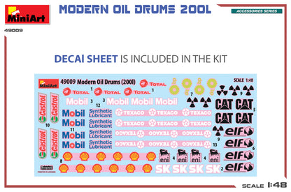 MiniArt 1/48 Accessories - Modern Oil Drums (200l) - 49009