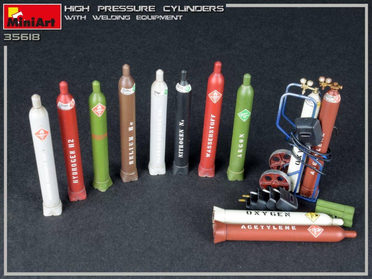 MiniArt 1/35 Military - High Pressure Cylinders w/ Welding Equip - 35618