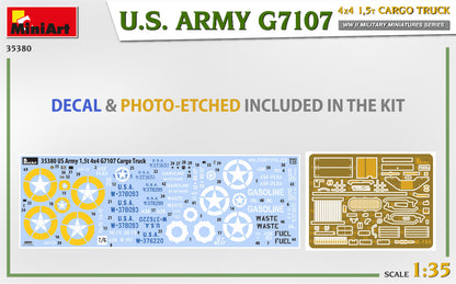 MiniArt 1/35 Military - U.S. ARMY G7107 4X4 1,5t CARGO TRUCK - 35380