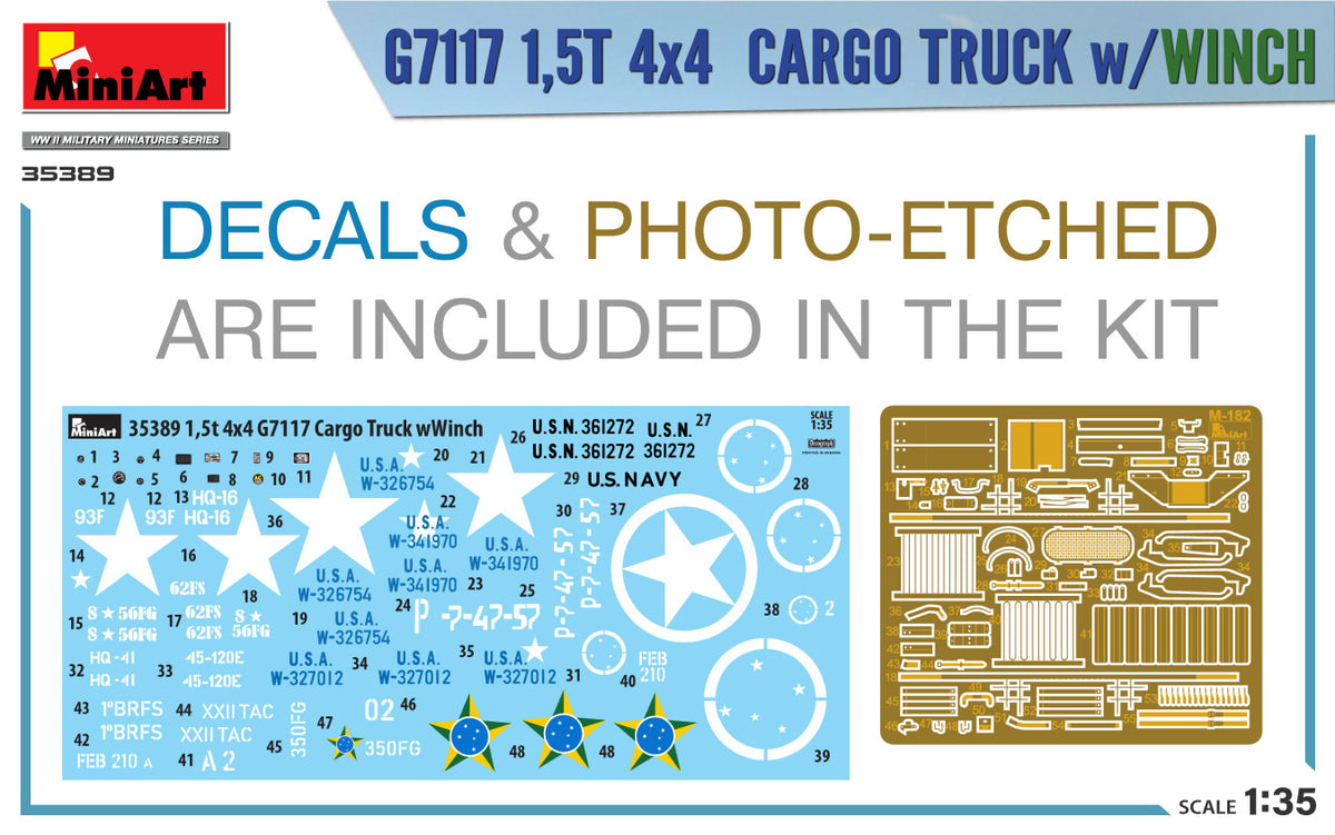 MiniArt 1/35 Military - 1.5t 4x4 G7117 Cargo Truck w/ Winch - 35389