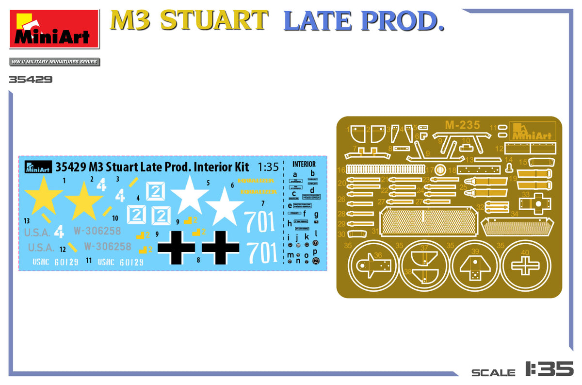 MiniArt 1/35 Military - M3 Stuart Late Prod (Int Kit) - 35429