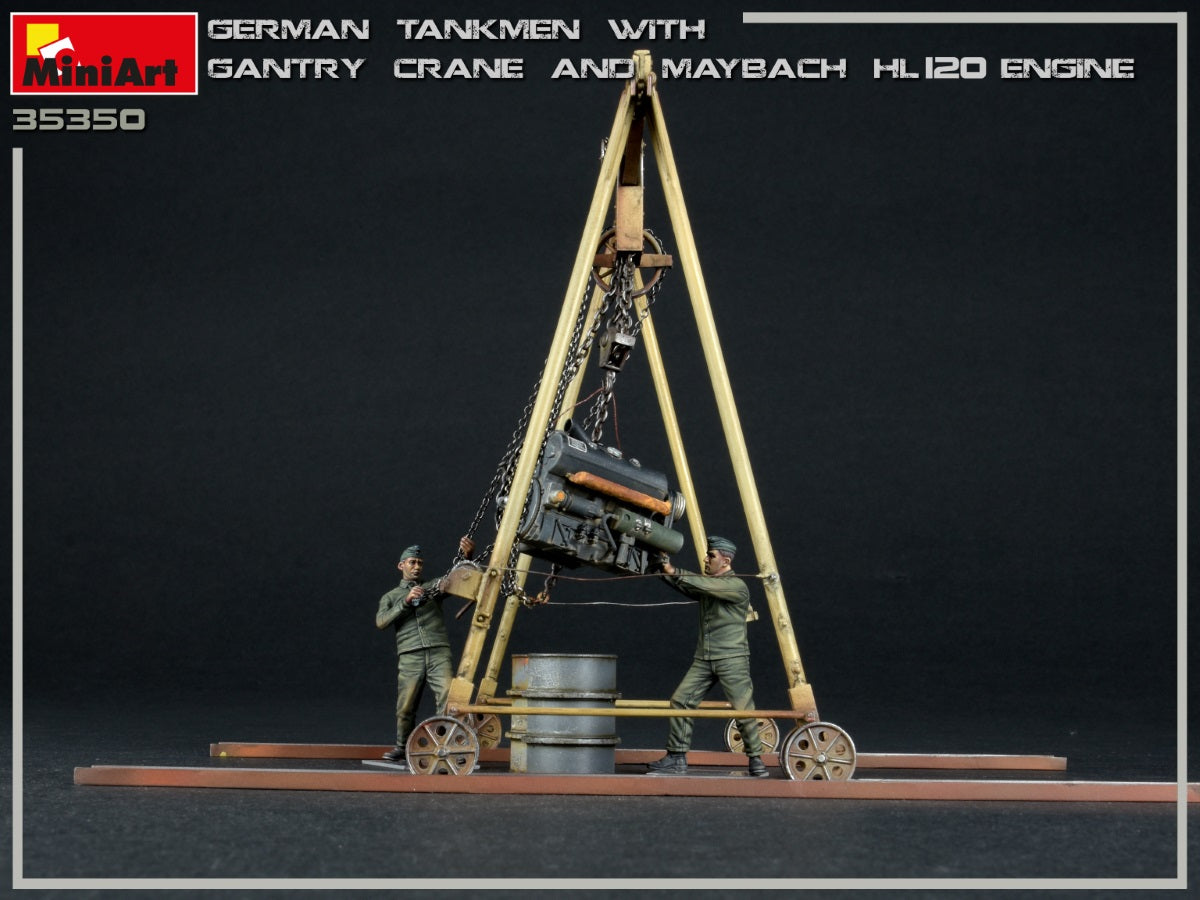 MiniArt 1/35 Military - German Tankmen w/ Crane & Maybach HL Engine - 35350