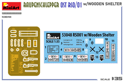 MiniArt 1/35 Military - Raupenschlepper Ost RSO/01 w/ Wood Shelter - 53048