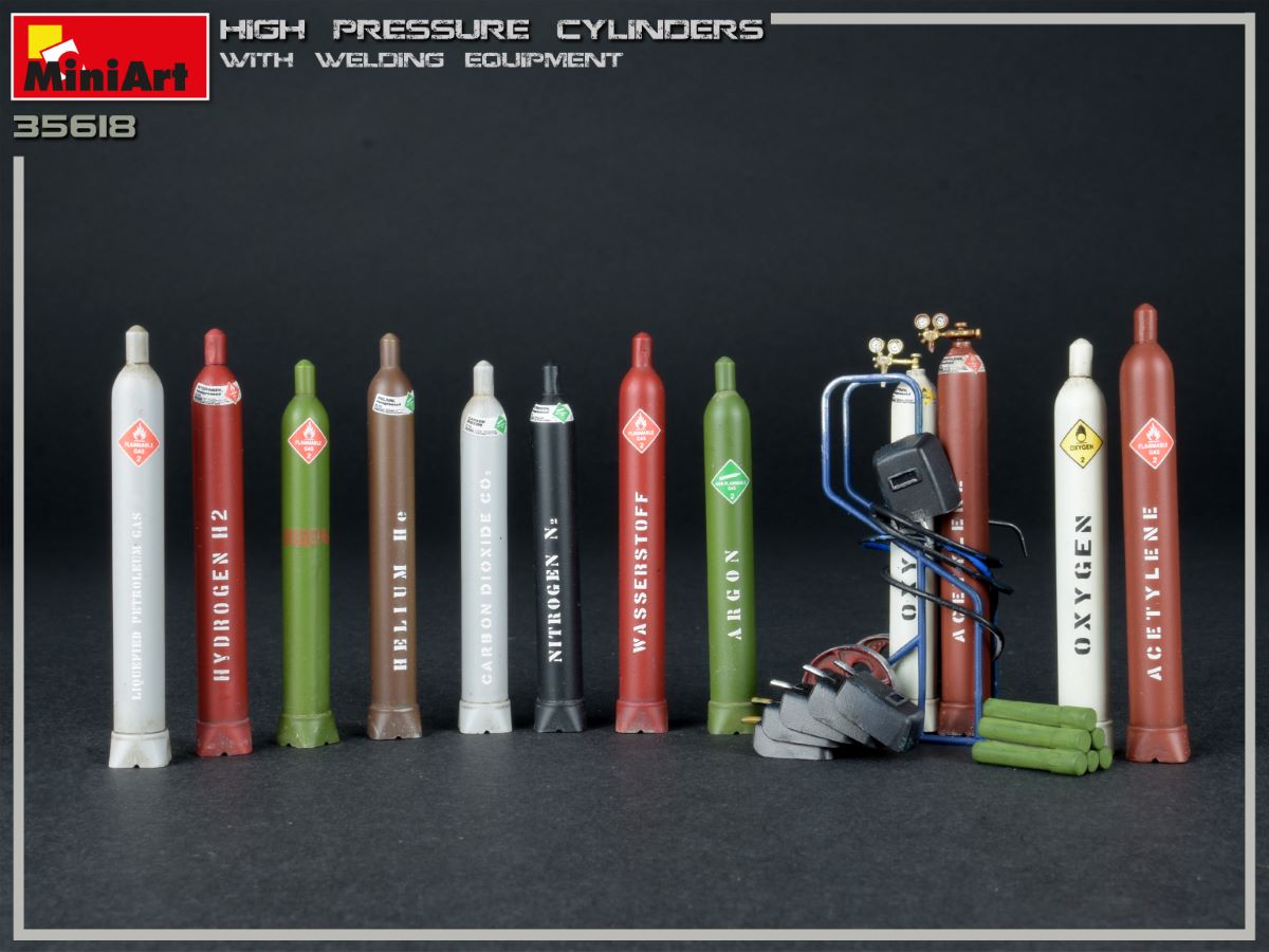 MiniArt 1/35 Military - High Pressure Cylinders w/ Welding Equip - 35618