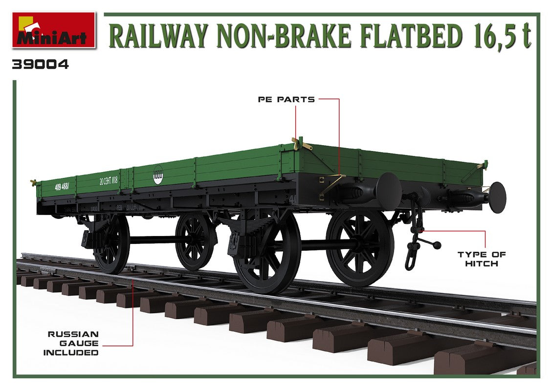 MiniArt 1/35 Accessories - Railway Non-Brake Flatbed 16.5t - 39004