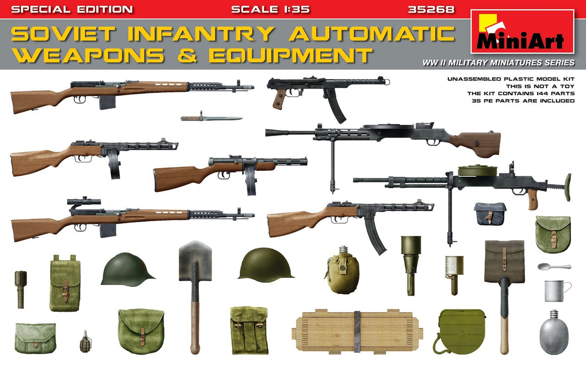 MiniArt Soviet Infantry Weapons & Equipment (PE) - 35268 box art