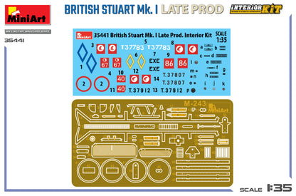 MiniArt 1/35 Military - M3 Stuart Mk I Late Prod (Interior Kit) - 35441