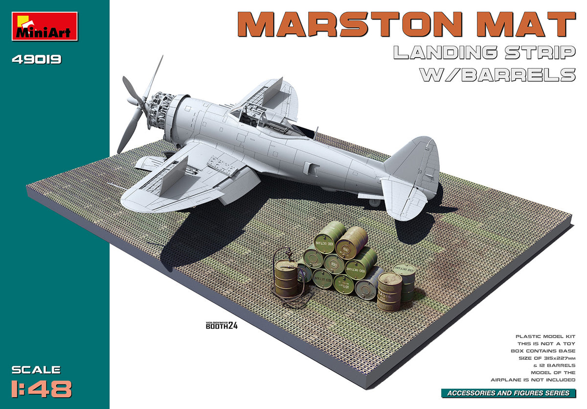 MiniArt Marston Mat Landing Strip w/ Barrels - 49019 box art