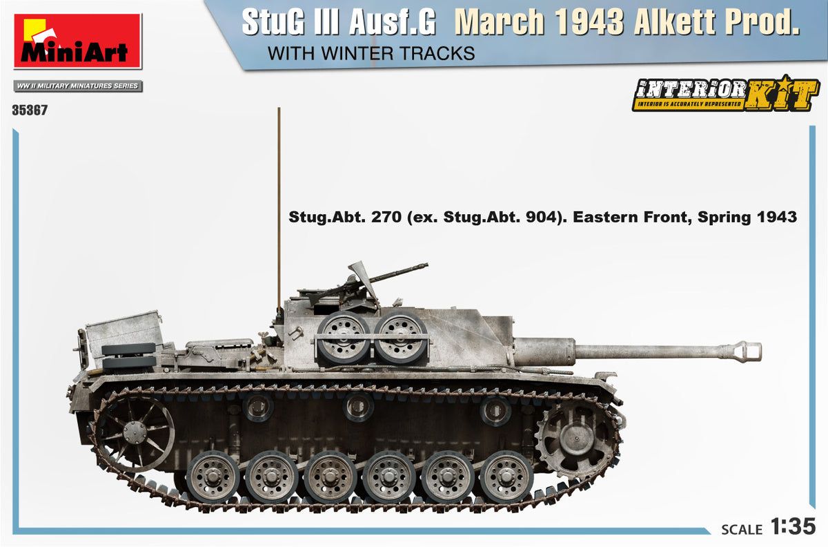 MiniArt 1/35 Military - StuG III Ausf G Alkett Prod (Win Tracks) Int - 35367