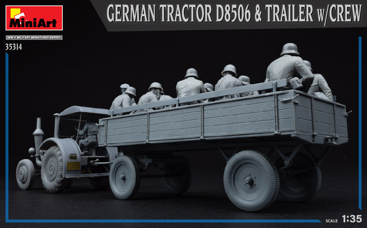 MiniArt 1/35 Military - German Tractor D8506 with Trailer & Crew - 35314