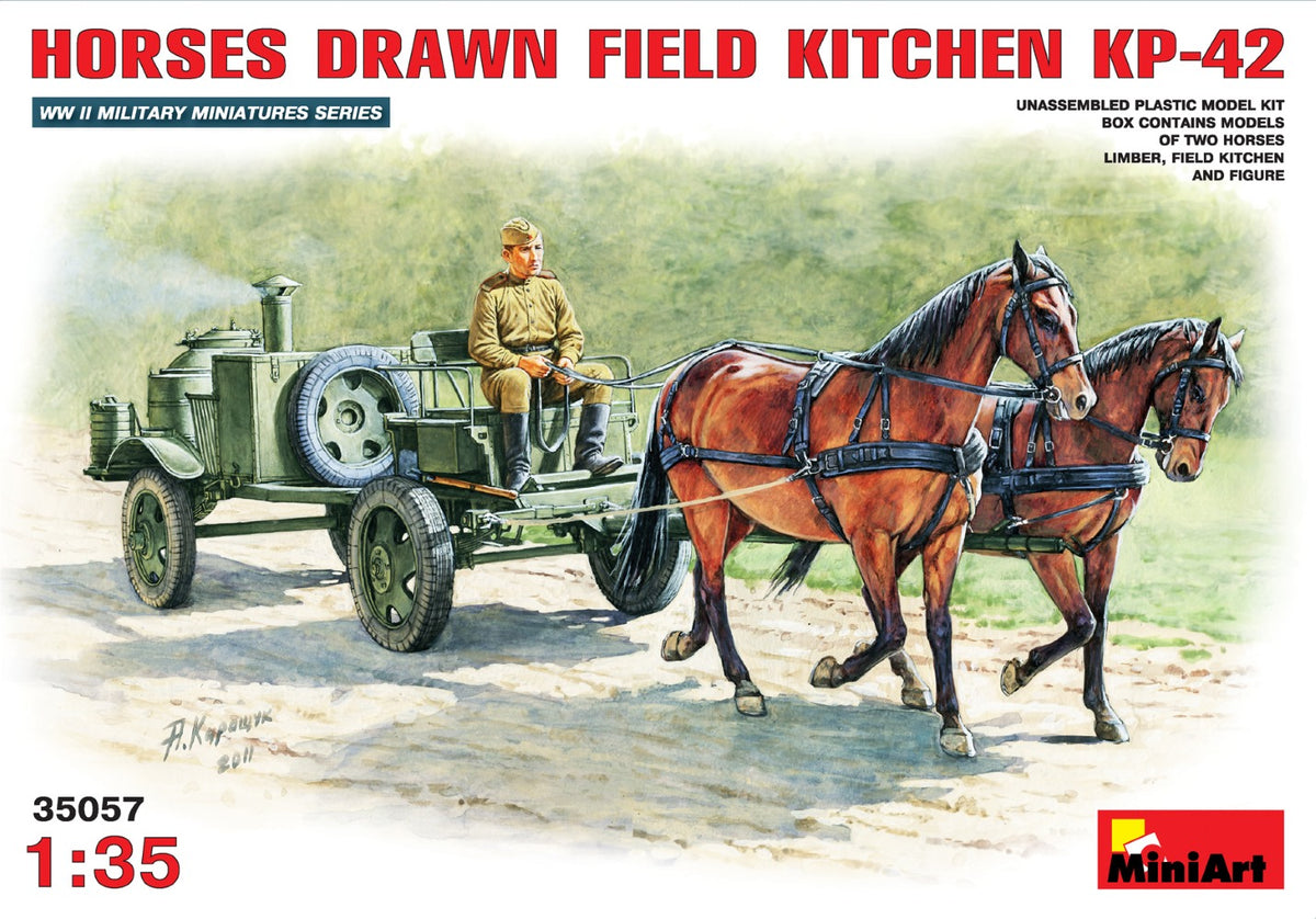 MiniArt Soviet Field Kitchen with Horses - 35057 box art