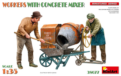 MiniArt Workers w/ Concrete Mixer - 38077 box art