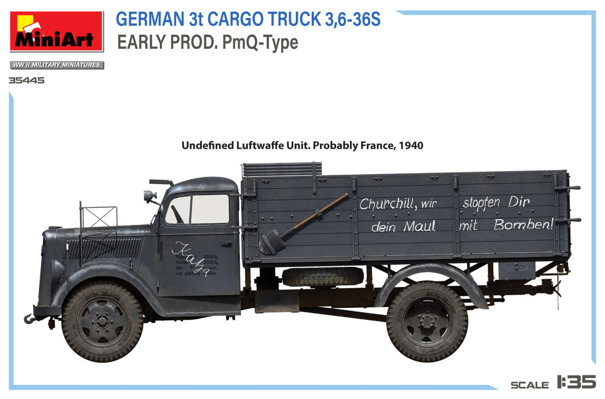 MiniArt 1/35 Military - 3t Cargo Truck 3,6-36S Early Prod PmQ-Type - 35445
