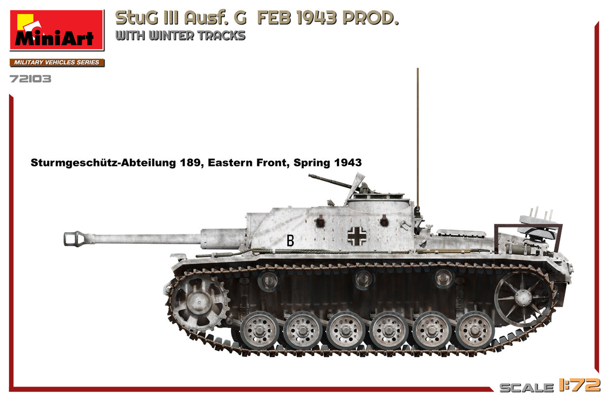 MiniArt 1/72 Military - StuG III Ausf G Feb 1943 W/ Winter Tracks - 72103