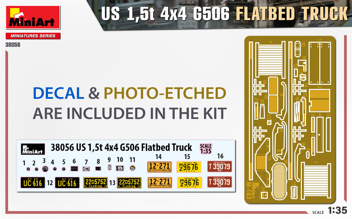 MiniArt 1/35 Military - US 1,5t 4x4 G506 FLATBED TRUCK - 38056