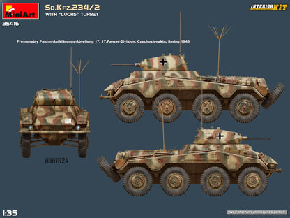 MiniArt 1/35 Military - Sd.Kfz.234/2 with 'Luchs' Turret (Int Kit) - 35416