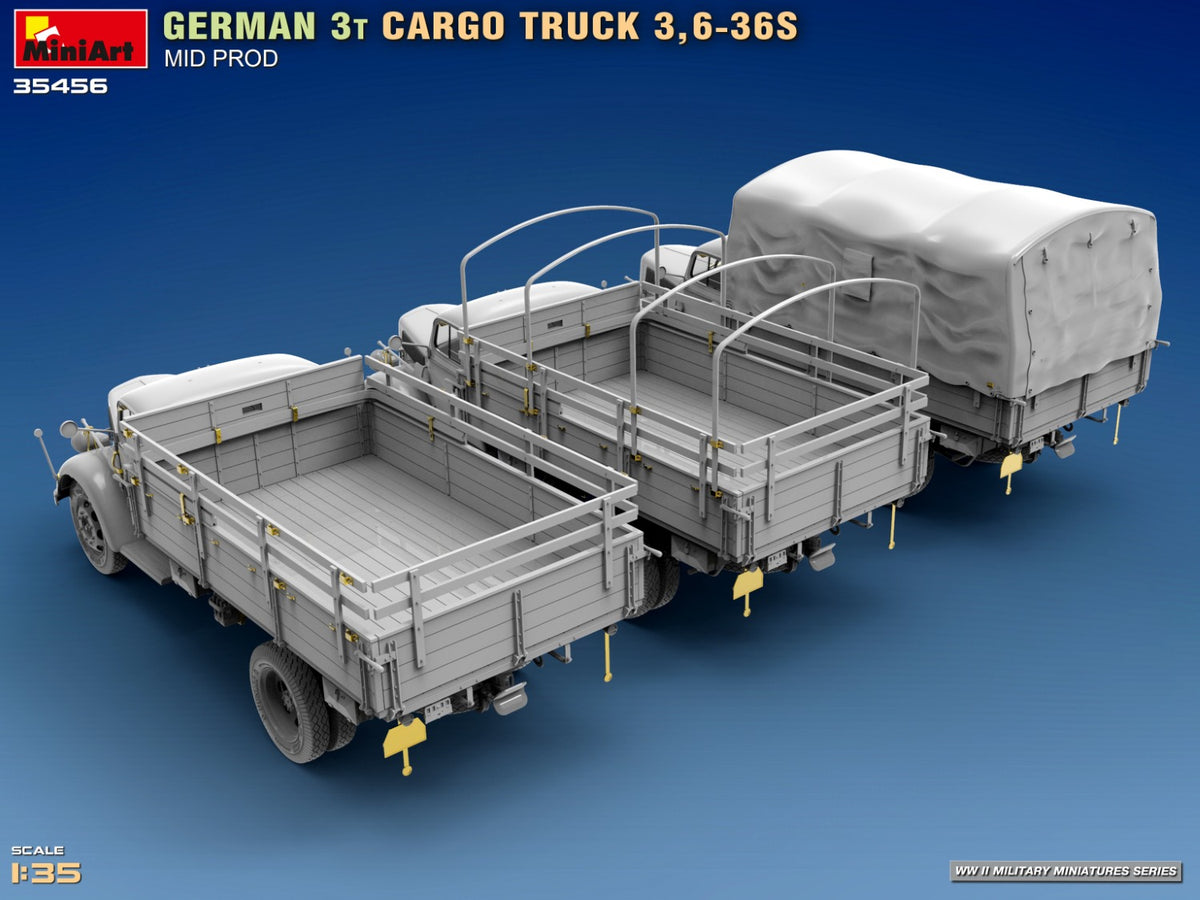 MiniArt 1/35 Military - German 3t Cargo Truck 3,6-36s Mid Prod - 35456