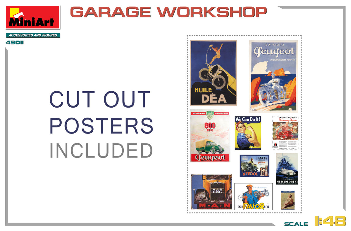 MiniArt 1/48 Accessories - Garage Workshop - 49011