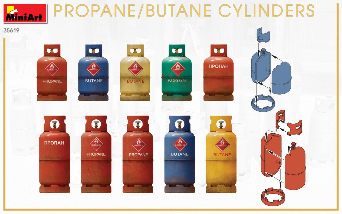 MiniArt 1/35 Military - Propane / Butane Gas Cylinders - 35619