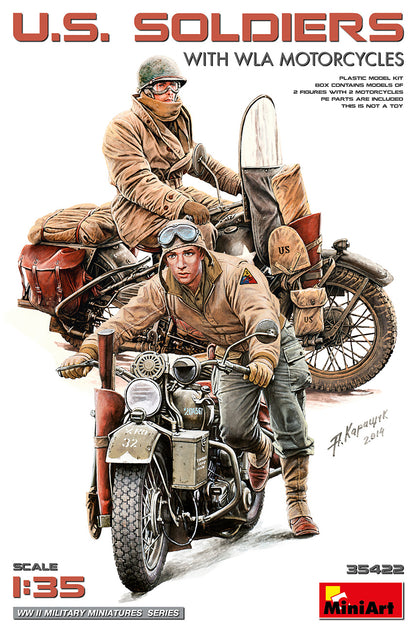 MiniArt U.S. Soldiers w/ MLA Motorcycles - 35422 box art