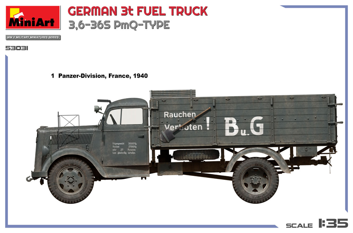 MiniArt 1/35 Military - German 3t Fuel Truck 3,6-36s PmQ-Type - 53031