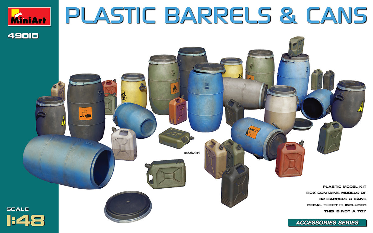 MiniArt Plastic Barrels & Cans - 49010 box art