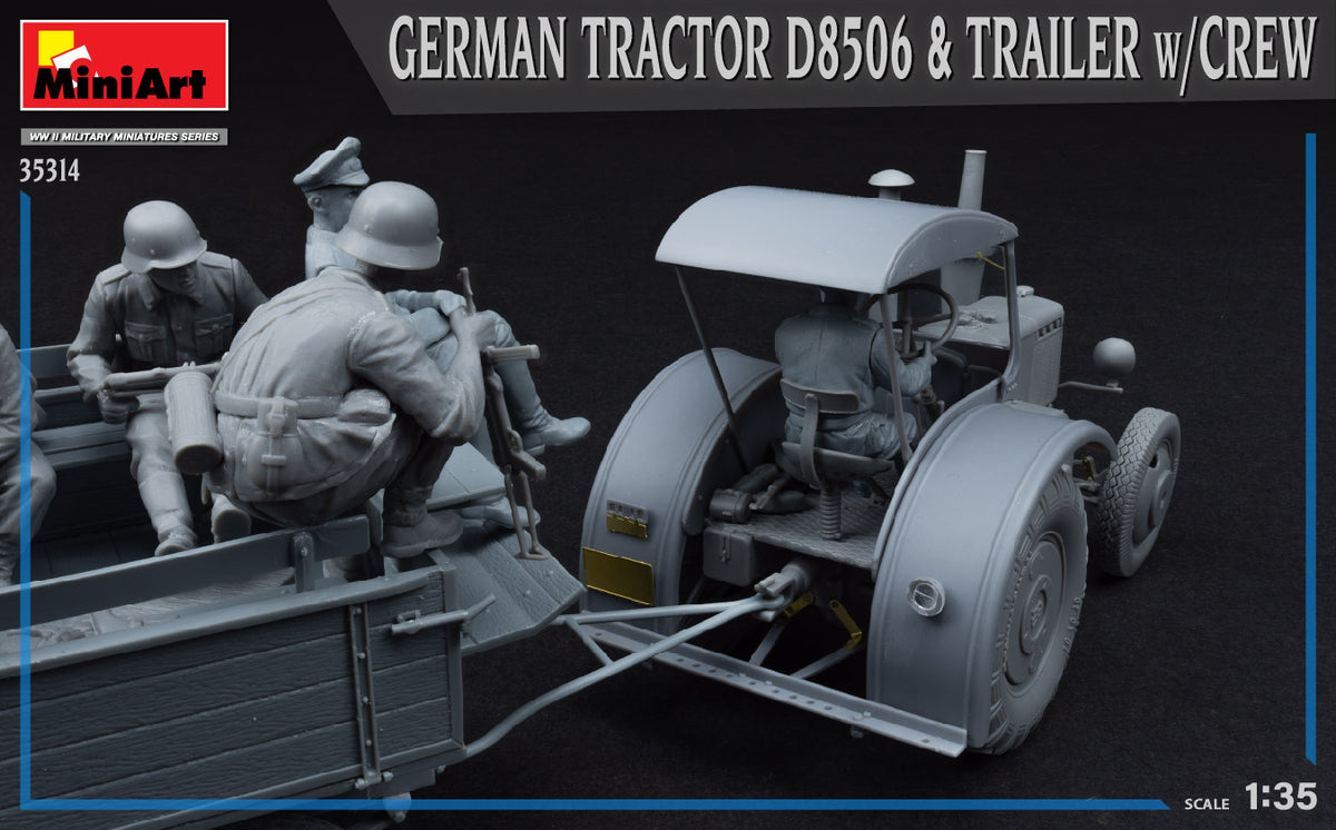 MiniArt 1/35 Military - German Tractor D8506 with Trailer & Crew - 35314