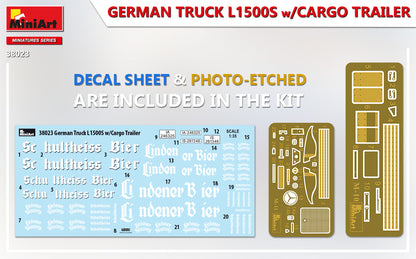 MiniArt 1/35 Military - German Truck L1500s w/ Cargo Trailer - 38023