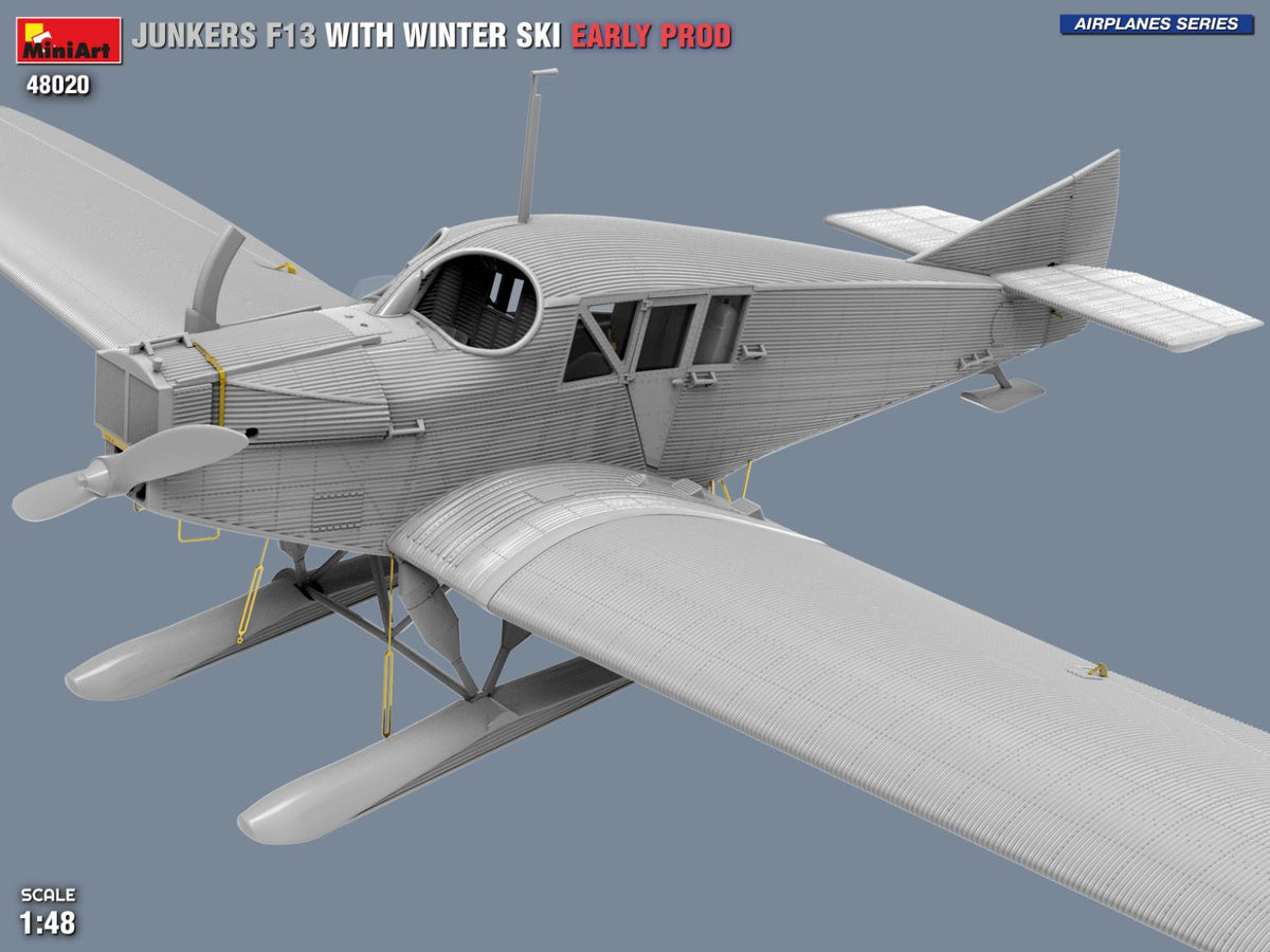 MiniArt 1/48 Aircraft - Junkers F13 w/ Winter Ski, Early Prod - 48020