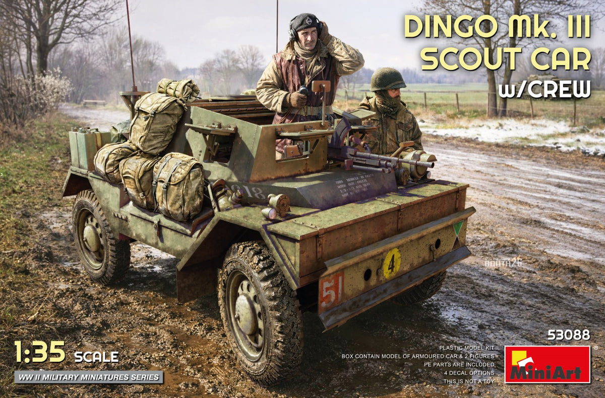 MiniArt Dingo Mk III Scout Car w/ Crew - 53088 box art