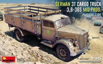MiniArt German 3t Truck 3,6-36s Mid Prod PMQ600-Type - 35449 box art
