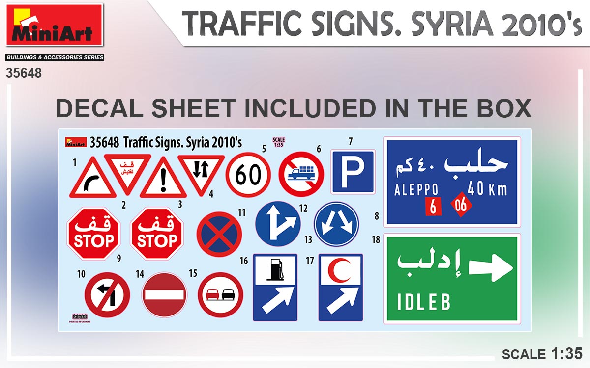 MiniArt 1/35 Accessories - Traffic Signs Syria 2010's - 35648