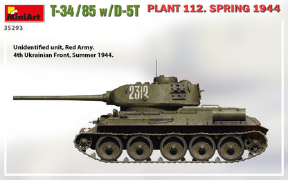 MiniArt 1/35 Military - T-34/85 w/D-5T Plant 112 1944 - 35293