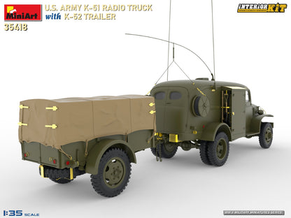 MiniArt 1/35 Military - US Army K-51 Radio Truck w/ K-52 Trailer - 35418