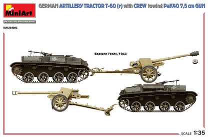 MiniArt 1/35 Military - German Tractor T-60(r) w/ PaK40 Gun & Crew - 35395