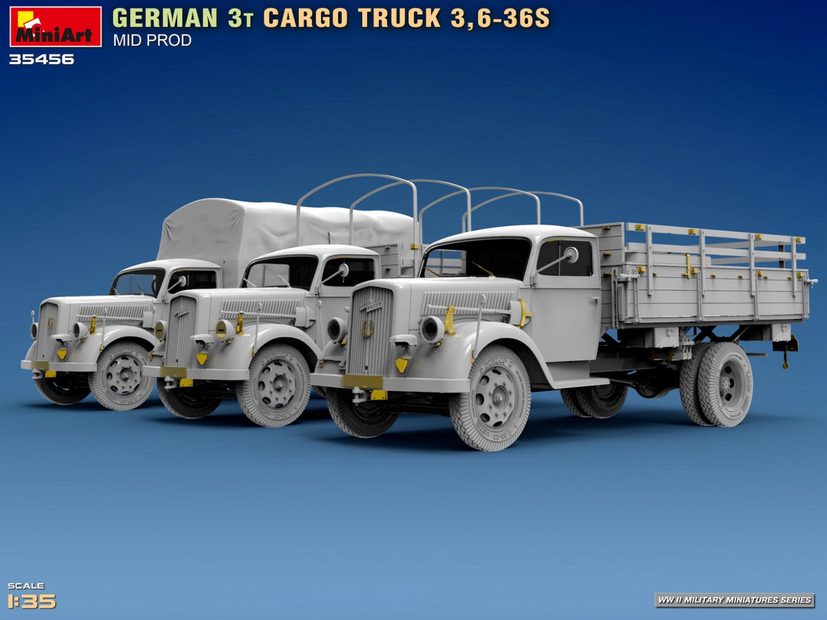 MiniArt 1/35 Military - German 3t Cargo Truck 3,6-36s Mid Prod - 35456