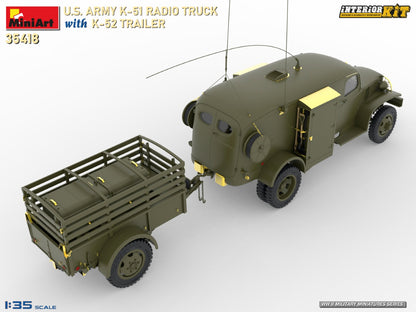 MiniArt 1/35 Military - US Army K-51 Radio Truck w/ K-52 Trailer - 35418