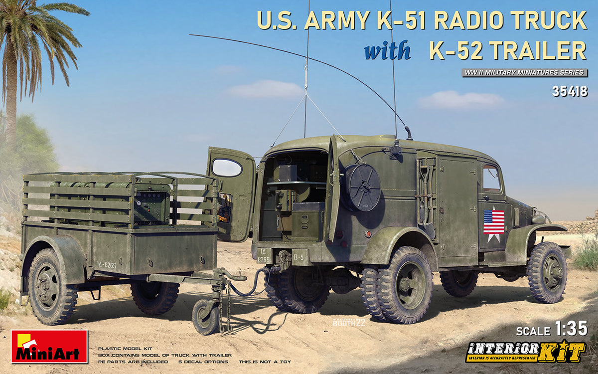 MiniArt US Army K-51 Radio Truck w/ K-52 Trailer - 35418 box art
