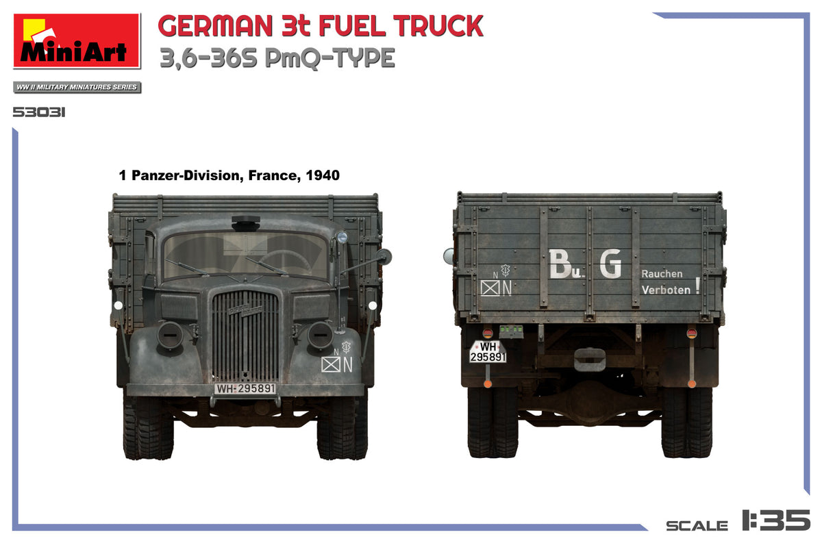 MiniArt 1/35 Military - German 3t Fuel Truck 3,6-36s PmQ-Type - 53031